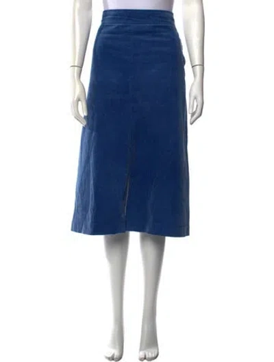 Pre-owned Akris Punto Midi Length Skirt W/ Tags In Blue