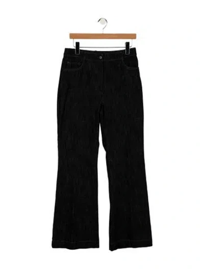 Pre-owned Akris Punto Mid-rise Flared Jeans In Black