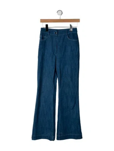 Pre-owned Akris Punto Mid-rise Flared Jeans In Blue