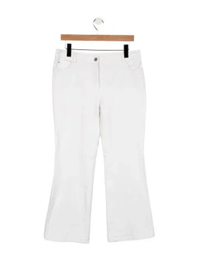 Pre-owned Akris Punto Mid-rise Flared Jeans In White