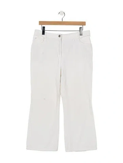 Pre-owned Akris Punto Mid-rise Flared Jeans In White