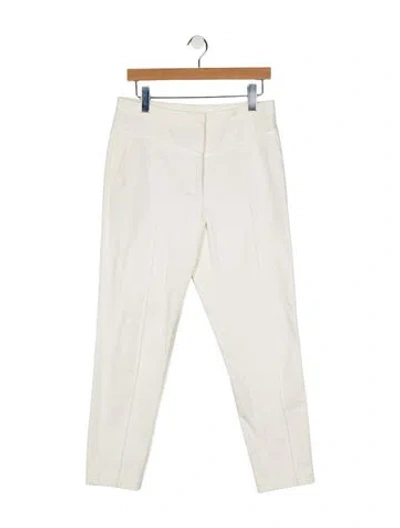 Pre-owned Akris Punto Mid-rise Skinny Leg Jeans In White