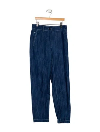 Pre-owned Akris Punto Mid-rise Straight Leg Jeans In Blue