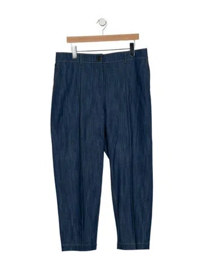 Pre-owned Akris Punto Mid-rise Straight Leg Jeans In Blue