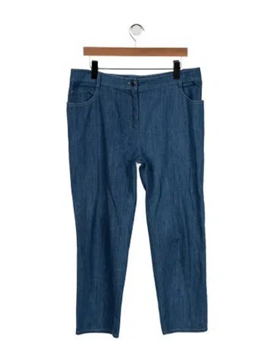 Pre-owned Akris Punto Mid-rise Straight Leg Jeans In Blue