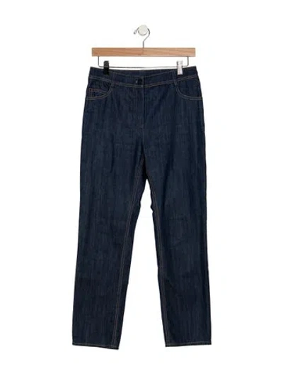 Pre-owned Akris Punto Mid-rise Straight Leg Jeans In Blue