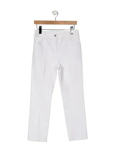 Pre-owned Akris Punto Mid-rise Straight Leg Jeans In White