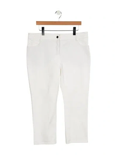 Pre-owned Akris Punto Mid-rise Straight Leg Jeans In White