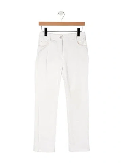 Pre-owned Akris Punto Mid-rise Straight Leg Jeans In White