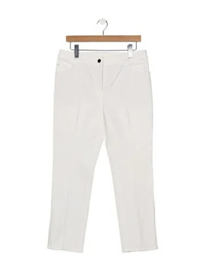 Pre-owned Akris Punto Mid-rise Straight Leg Jeans In White
