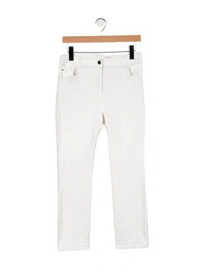 Pre-owned Akris Punto Mid-rise Straight Leg Jeans In White