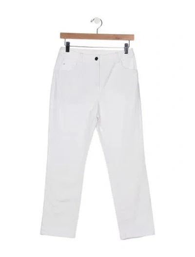 Pre-owned Akris Punto Mid-rise Straight Leg Jeans In White