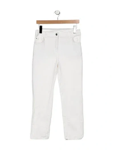 Pre-owned Akris Punto Mid-rise Straight Leg Jeans In White