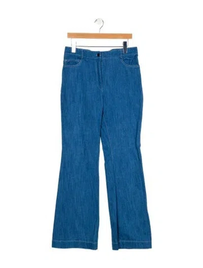 Pre-owned Akris Punto Mid-rise Wide Leg Jeans In Blue