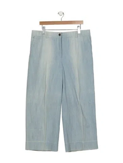 Pre-owned Akris Punto Mid-rise Wide Leg Jeans In Blue