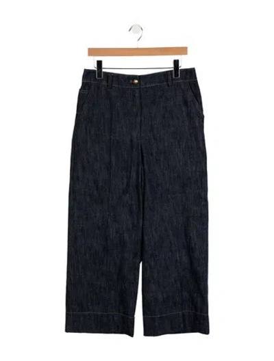 Pre-owned Akris Punto Mid-rise Wide Leg Jeans In Blue