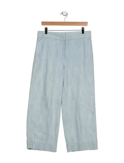 Pre-owned Akris Punto Mid-rise Wide Leg Jeans In Blue