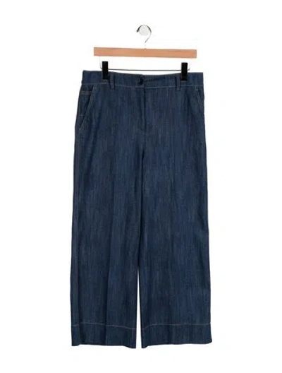 Pre-owned Akris Punto Mid-rise Wide Leg Jeans In Blue