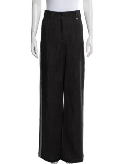 Pre-owned Akris Punto Mid-rise Wide Leg Jeans In Gray