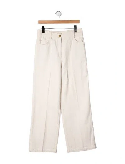 Pre-owned Akris Punto Mid-rise Wide Leg Jeans In Neutrals