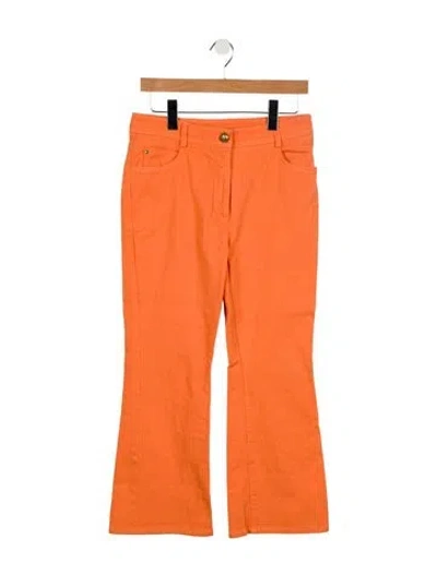 Pre-owned Akris Punto Mid-rise Wide Leg Jeans In Orange