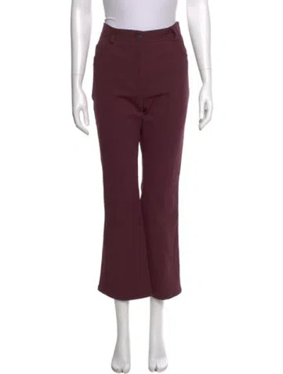 Pre-owned Akris Punto Mid-rise Wide Leg Jeans W/ Tags In Burgundy