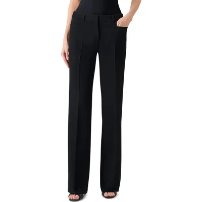 Akris Punto Mikka Virgin Wool Tricotine Pants In Black