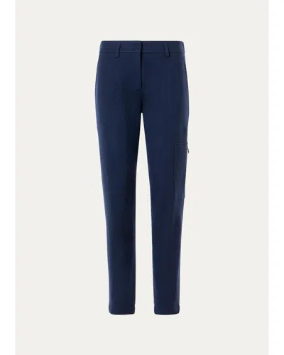 Akris Punto Mila Wool Tapered-leg Ankle Cargo Pants In Blue