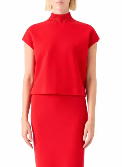 Akris Punto Milano Knit Sweater In Bright Red