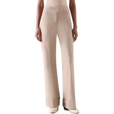 Akris Punto Milly Wool Flannel Wide Leg Pants In Neutral