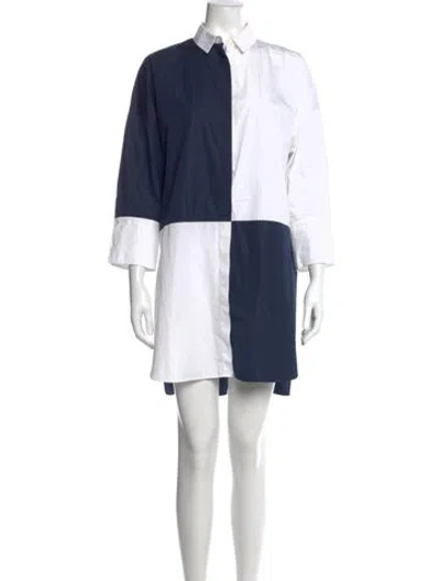 Pre-owned Akris Punto Mini Dress In Blue