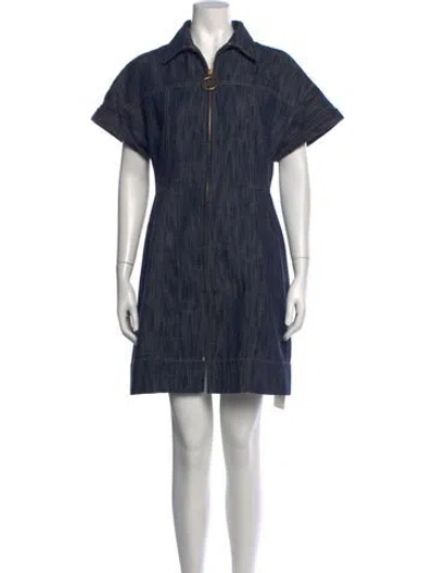Pre-owned Akris Punto Mini Dress In Blue