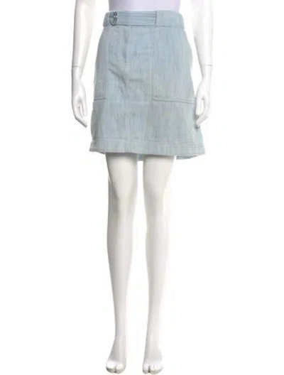 Pre-owned Akris Punto Mini Skirt In Blue