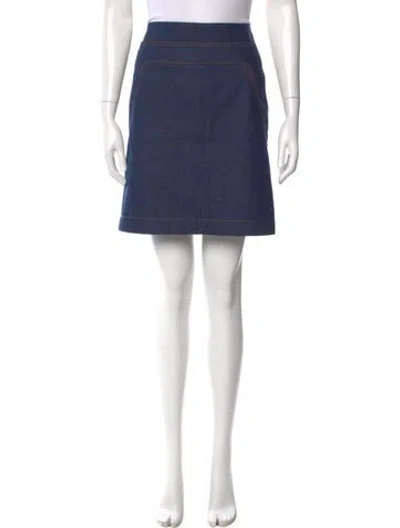 Pre-owned Akris Punto Mini Skirt In Blue