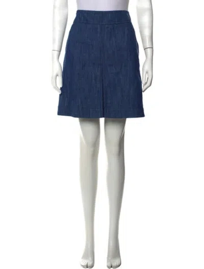 Pre-owned Akris Punto Mini Skirt In Blue