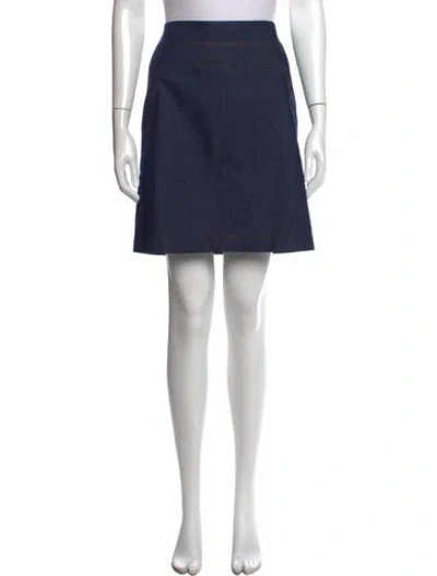 Pre-owned Akris Punto Mini Skirt In Blue