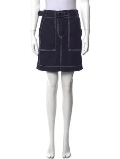 Pre-owned Akris Punto Mini Skirt In Blue