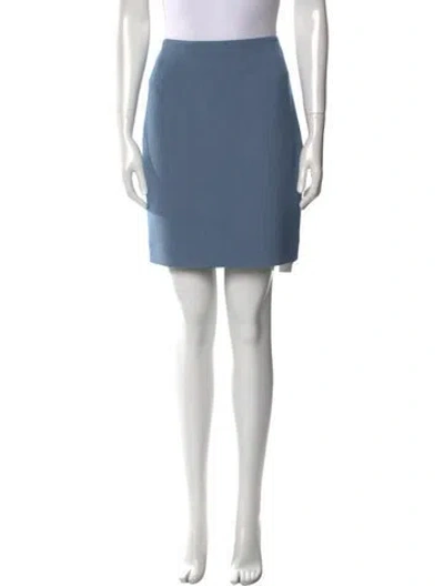 Pre-owned Akris Punto Mini Skirt W/ Tags In Blue