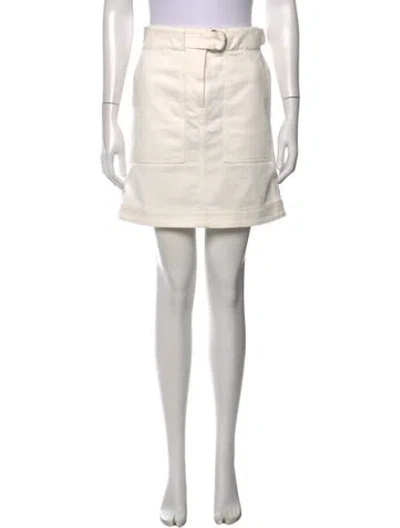 Pre-owned Akris Punto Mini Skirt In White