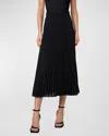 AKRIS PUNTO MIXED MEDIA WOOL-BLEND PLISSE MIDI SKIRT