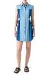 Akris Punto Mixed Wash Denim Minidress In Blue