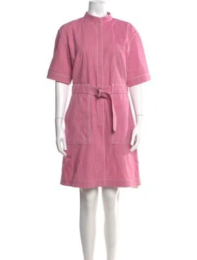 Pre-owned Akris Punto Mock Neck Knee-length Dress In Pink