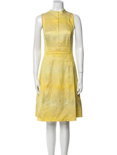 Pre-owned Akris Punto Mock Neck Knee-length Dress In Yellow