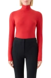 Akris Punto Modal Jersey Mock-neck Shirt In Red