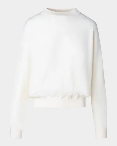 Akris Punto Mock Neck Merino Wool Sweater In Cream