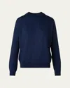 Akris Punto Mock Neck Merino Wool Sweater In Navy