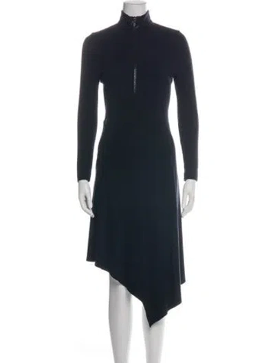 Pre-owned Akris Punto Mock Neck Midi Length Dress In Multi