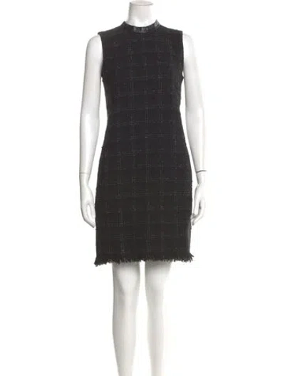 Pre-owned Akris Punto Mock Neck Mini Dress In Black
