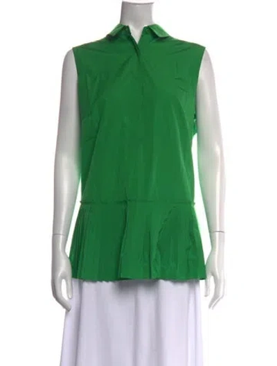 Pre-owned Akris Punto Mock Neck Sleeveless Tunic In Green