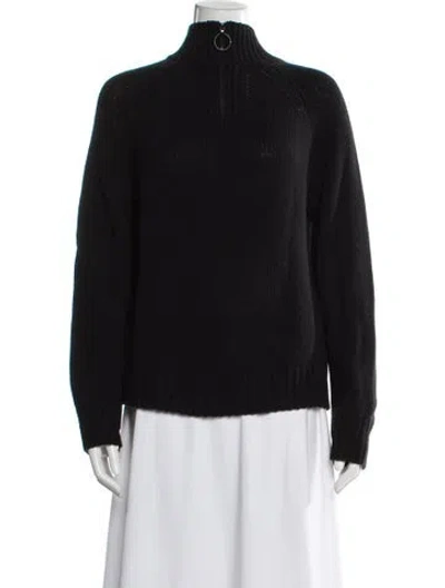 Pre-owned Akris Punto Mock Neck Sweater In Black